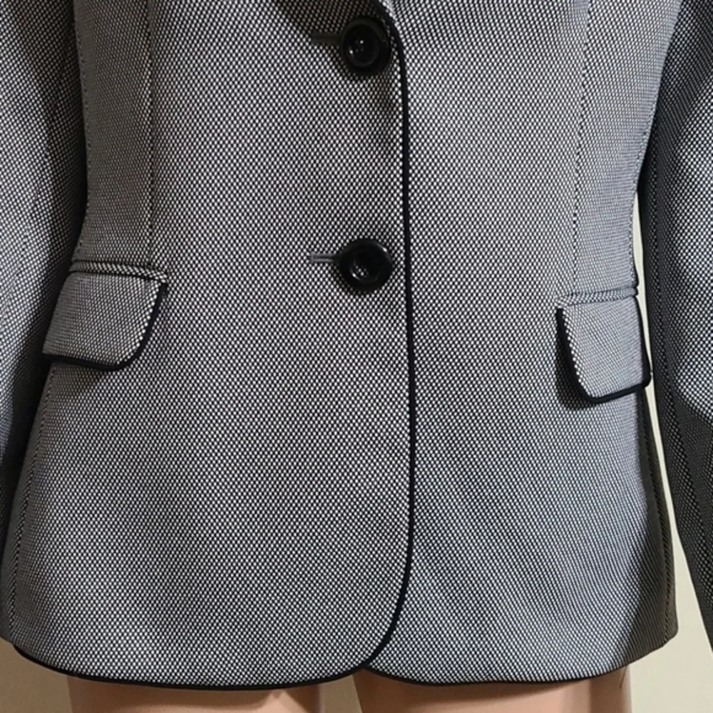Tahari Arthur S. Levin Women's Black/White polka dot 1 Button Blazer Jacket Sz 8